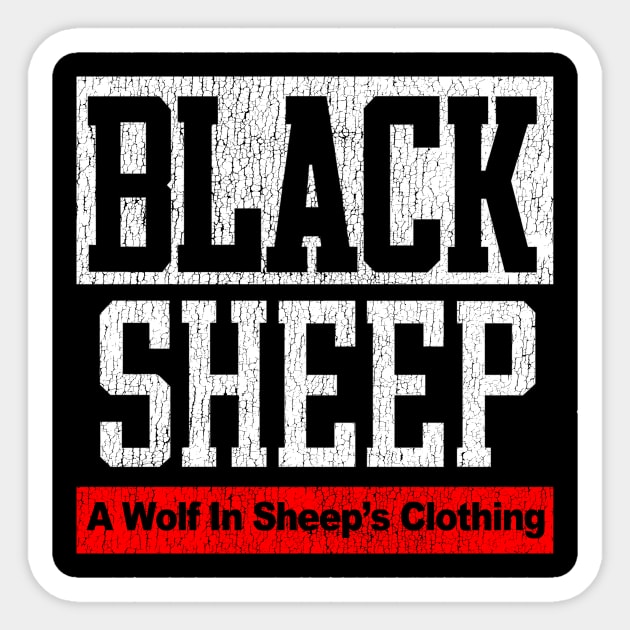 Black Sheep Vintage Rap Group Distressed Wolf In Sheep's Clothing Logo 90's Sticker by robotbasecamp